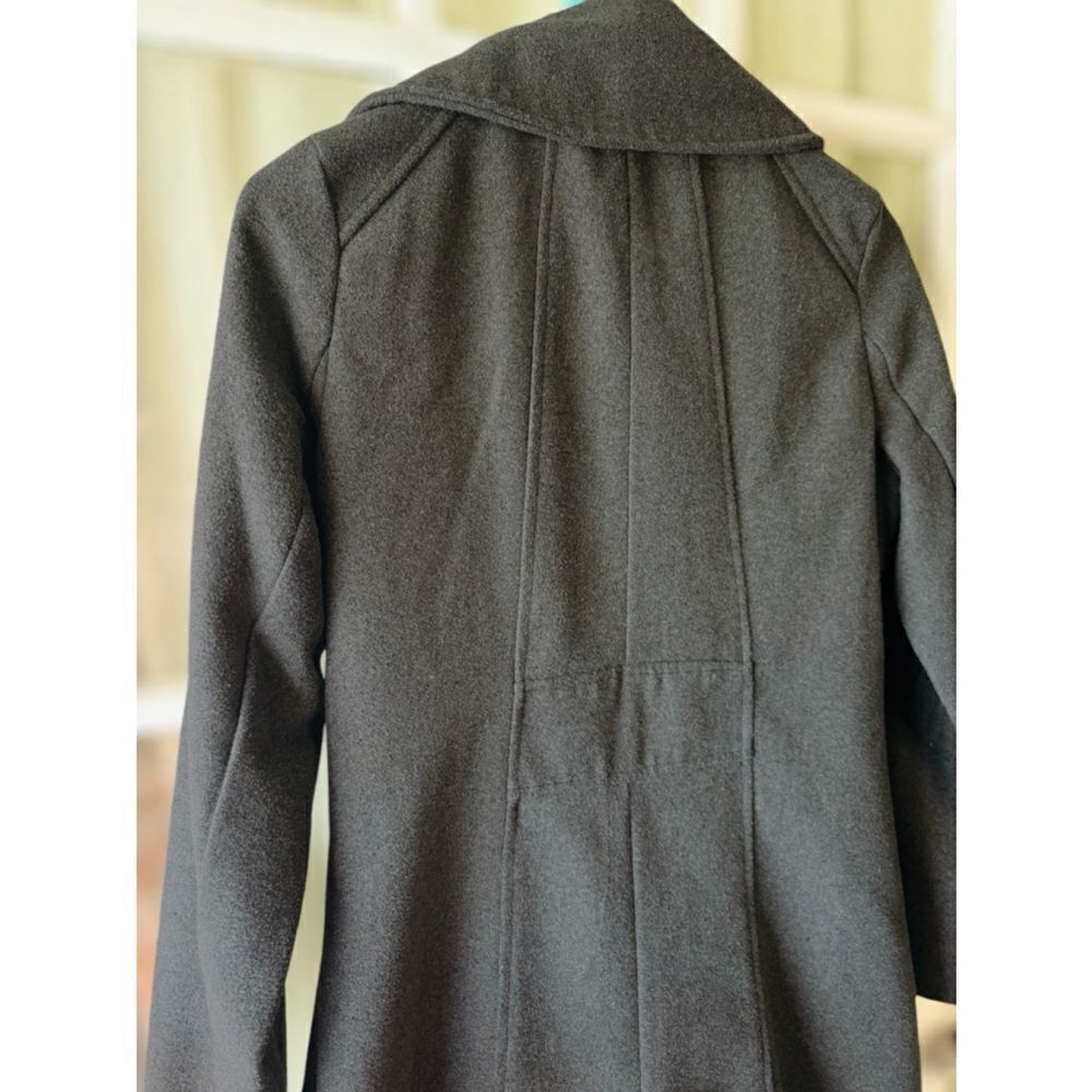 Miss London Womens Medium Charcoal Gray Asymmetric Zip Urban Mod Wool Blend Coat - Picture 5 of 15